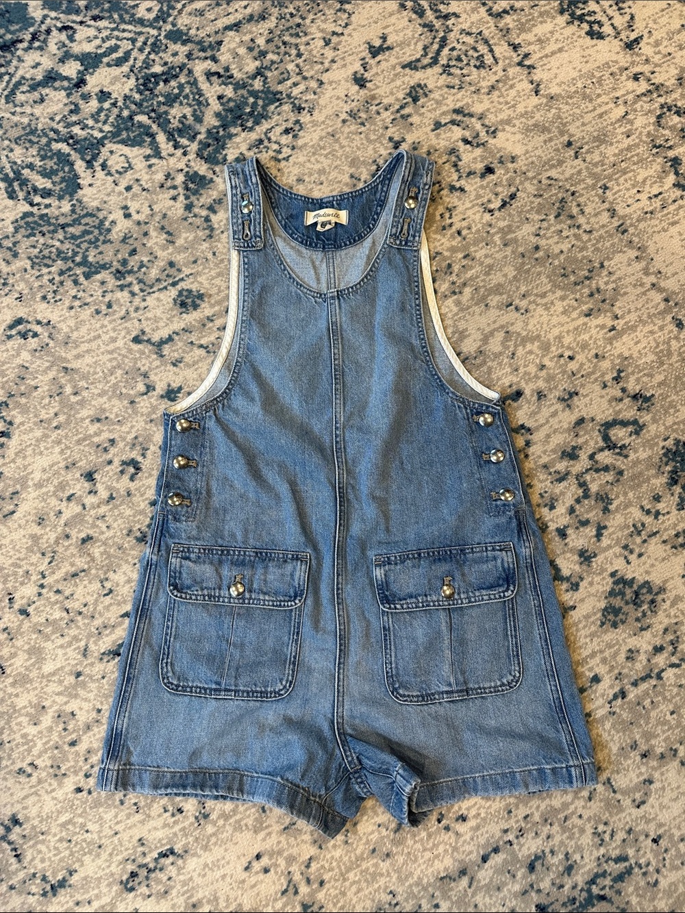 Madewell Scoopneck Denim Shortalls in Allenwood Wash